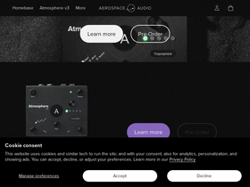aerospaceaudio.com homepage screenshot