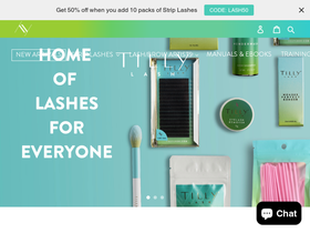 tillylash.com homepage screenshot