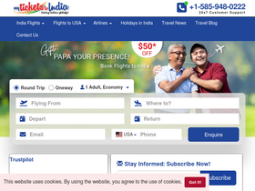 'myticketstoindia.com' screenshot