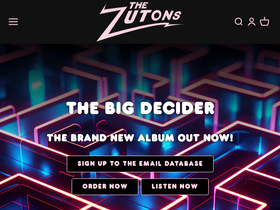 thezutons.com homepage screenshot