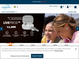 'harmanaudio.in' screenshot