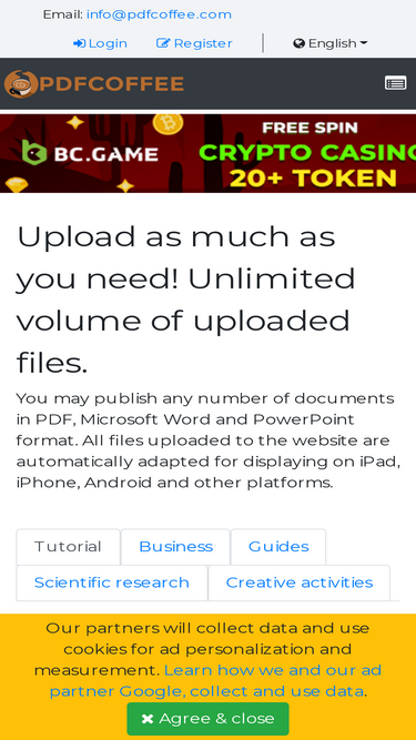 Upload as much as you need! Unlimited volume of uploaded files. - PDFCOFFEE.COM