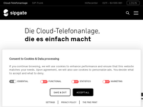 'sipgate.de' screenshot
