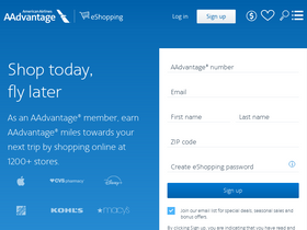 'aadvantageeshopping.com' screenshot