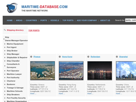 'maritime-database.com' screenshot
