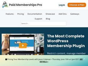 'paidmembershipspro.com' screenshot