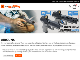 'justairguns.co.uk' screenshot