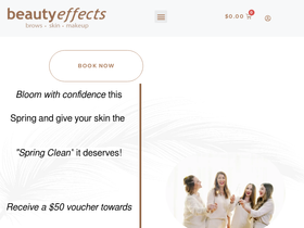 beautyeffects.com.au homepage screenshot