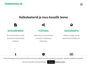 'teadmiseks.ee' screenshot