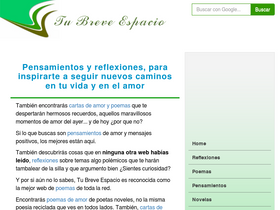 'tubreveespacio.com' screenshot