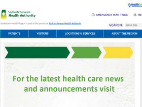 'saskatoonhealthregion.ca' screenshot