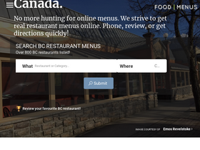 'restaurantmenus.ca' screenshot