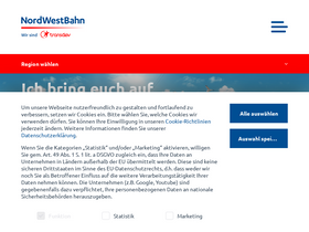 'nordwestbahn.de' screenshot