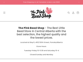 thepinkbeadshop.com homepage screenshot