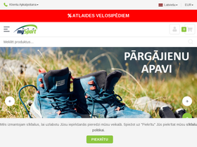 'mysport.lv' screenshot