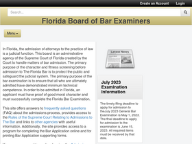 'floridabarexam.org' screenshot