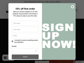 Mueslii homepage screenshot