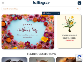 'kalliegear.com' screenshot