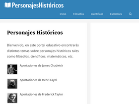 'personajeshistoricos.com' screenshot