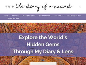 'thediaryofanomad.com' screenshot