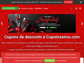 'cupomzeiros.com' screenshot