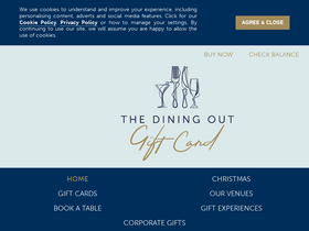 'thediningoutgiftcard.co.uk' screenshot