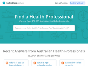 'healthshare.com.au' screenshot