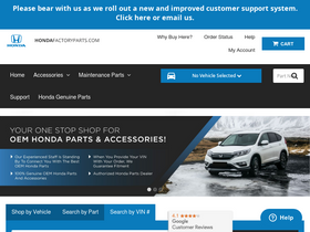 'hondafactoryparts.com' screenshot