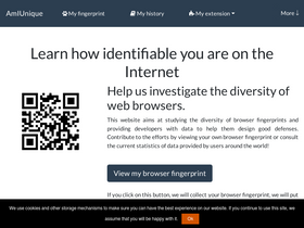 'amiunique.org' screenshot