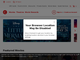 'cinemark.com' screenshot