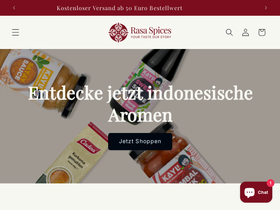 rasaspices.com homepage screenshot
