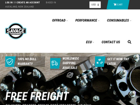 savageperformanceandspares.com homepage screenshot
