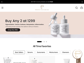 Personal Touch Skincare website screenshot