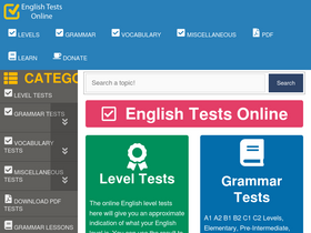 'englishtestsonline.com' screenshot