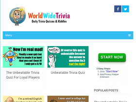 'worldwidetrivia.com' screenshot