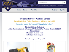 'policeauctionscanada.com' screenshot