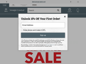 'yankeecandle.com' screenshot