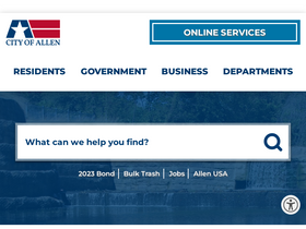 'cityofallen.org' screenshot