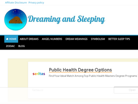 'dreamingandsleeping.com' screenshot