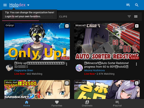 'holodex.net' screenshot