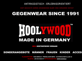 hoolywood.de homepage screenshot