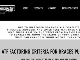 'genesisarms.com' screenshot