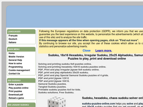 'sudoku-puzzles-online.com' screenshot