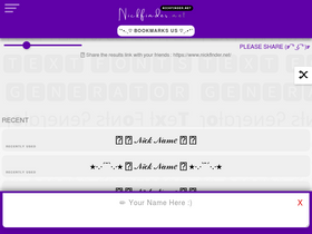 'nickfinder.net' screenshot