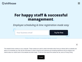 'shiftbase.com' screenshot