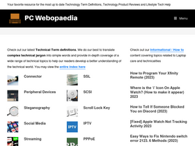 'pcwebopaedia.com' screenshot
