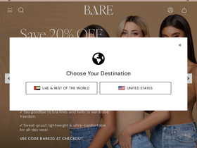 BARE by REVA website screenshot