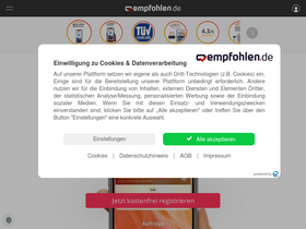 'empfohlen.de' screenshot