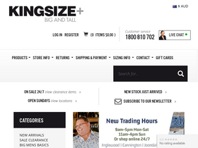 'kingsize.com.au' screenshot