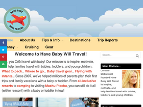 'havebabywilltravel.com' screenshot